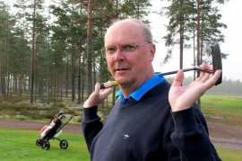 Golfmestaruuskisoihin osallistuneen Hannu Laakson mukaan Loimaa on vireä golfpaikkakunta, jossa puitteet harrastamiselle ovat kunnossa. Kuva: Kiti Salonen