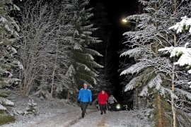 Pururadalla saatiin reippailla talvisissa maisemissa. Kuva: Tiina Naula